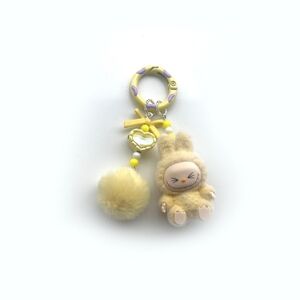 Nwt Mini Labubu Bag Charm Key Chain yellow
